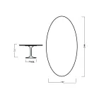 Eero Saarinen Tulip Tisch H 73 Oval in Eiche dunkel nussbaum gebeizt Made in Italy - Scharlachrot Viadurini