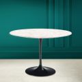 Tulpen Tisch Eero Saarinen H 73 Rund in Diamant Creme Keramik Made in Italy - Scharlachrot