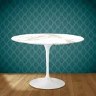 Tulpentisch Eero Saarinen H 73 Rund aus Keramik Entzo Made in Italy - Scharlachrot Viadurini