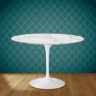 Tulpentisch Eero Saarinen H 73 Rund Keramik Morpheus Made in Italy - Scharlachrot Viadurini