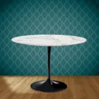 Tulpentisch Eero Saarinen H 73 Rund Keramik Morpheus Made in Italy - Scharlachrot Viadurini