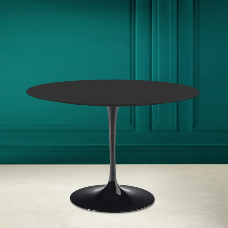 Tulpentisch Eero Saarinen H 73 Rund aus Keramik Noir Soft Made in Italy - Scharlachrot Viadurini