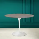 Tulpentisch Eero Saarinen H 73 Rund aus Keramik Pietra Grau Made in Italy - Scharlachrot Viadurini