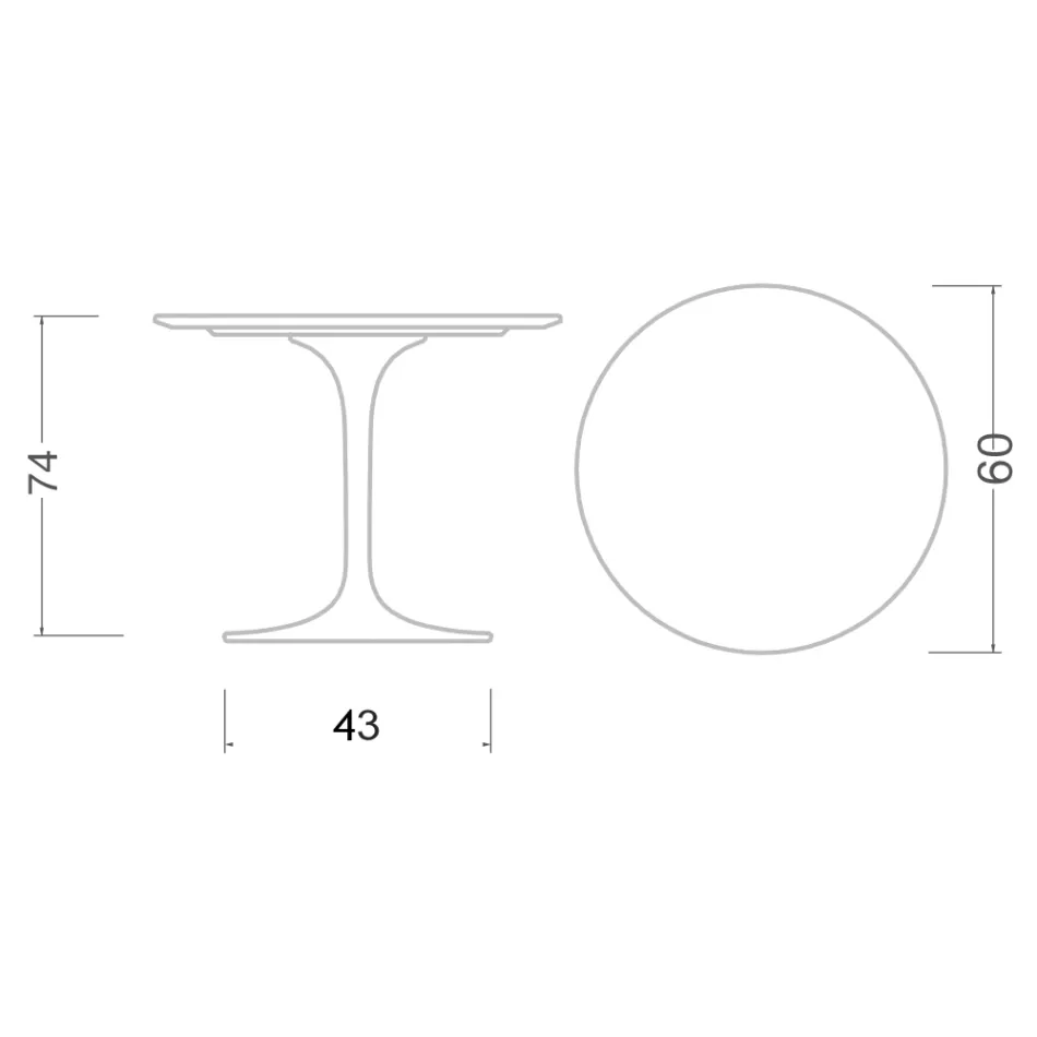 Tulpentisch Eero Saarinen H 73 Rund Keramischer Rest Made in Italy - Scharlachrot Viadurini