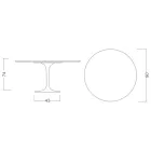 Tulpentisch Eero Saarinen H 73 Rund Keramischer Rest Made in Italy - Scharlachrot Viadurini