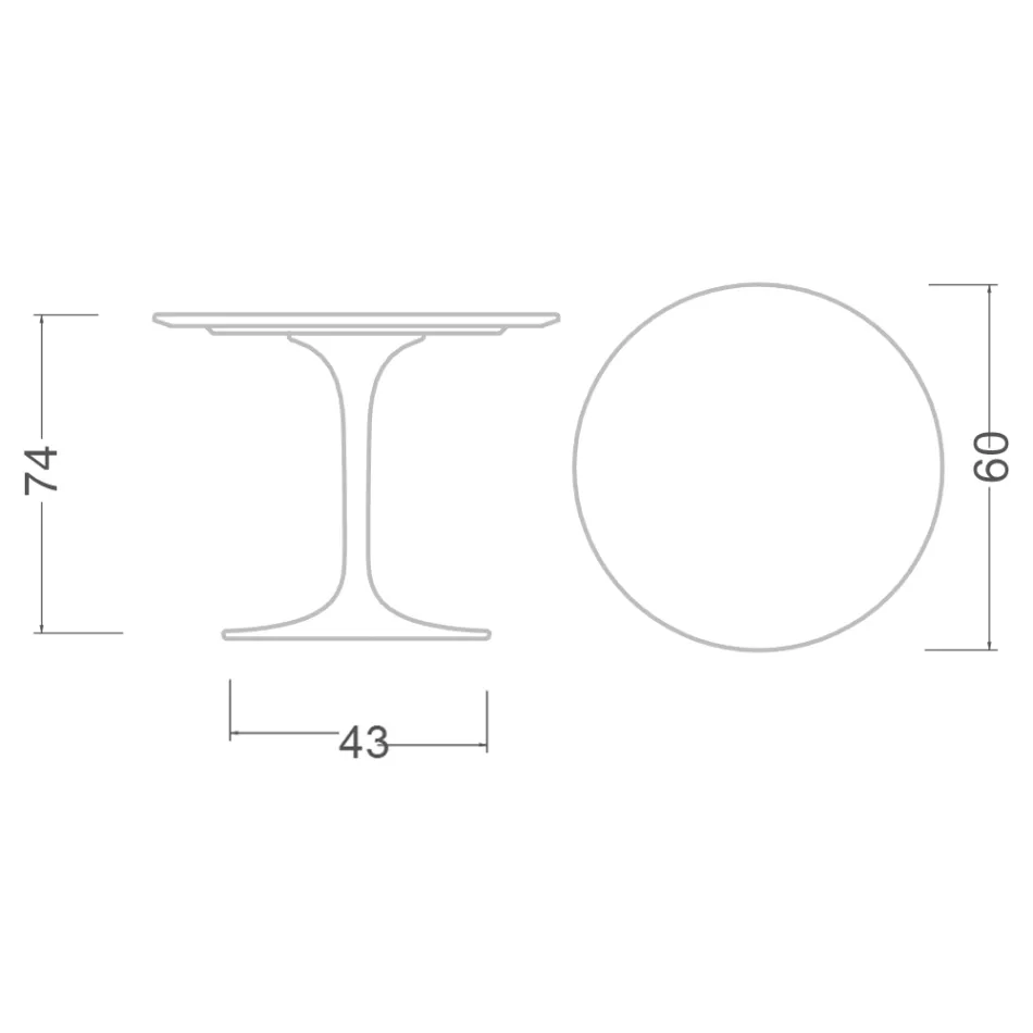 Tulpentisch Eero Saarinen H 73 Rund Keramik Sirius Made in Italy - Scharlachrot Viadurini
