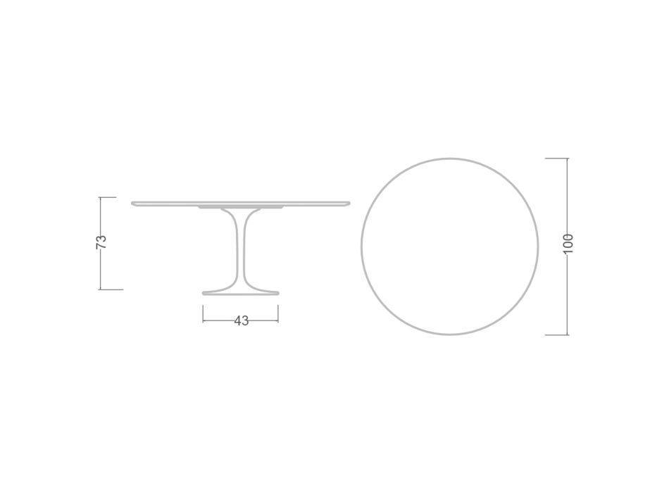 Eero Saarinen Runder Tulpentisch H 73 aus weißem Flüssiglaminat, hergestellt in Italien – Scharlachrot Viadurini