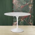 Tulpentisch Eero Saarinen H 74 Rund aus Arabescato-Marmor Made in Italy - Scarlet