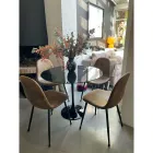 Eero Saarinen Tulip Tisch H 73 Rund aus schwarzem Marquinia Marmor Made in Italy - Scharlachrot Viadurini