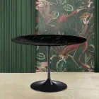 Eero Saarinen Tulip Tisch H 73 Rund aus schwarzem Marquinia Marmor Made in Italy - Scharlachrot Viadurini