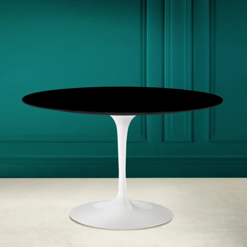Tulpentisch Eero Saarinen H 73 Rund in absolutem Schwarz Made in Italy - Scharlachrot Viadurini