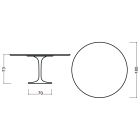 Tulpentisch Eero Saarinen H 73 rund in Kirsche gebeizter Eiche, hergestellt in Italien – Scharlachrot Viadurini