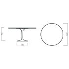 Tulpentisch Eero Saarinen H 73 rund in Kirsche gebeizter Eiche, hergestellt in Italien – Scharlachrot Viadurini