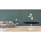 Tulpentisch Eero Saarinen H 73 Rund aus schwarz gebeizter Eiche Made in Italy - Scharlachrot Viadurini
