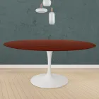 Eero Saarinen Tulip Tisch H 73 Rund in Palisander gebeizt Eiche Made in Italy - Scharlachrot Viadurini