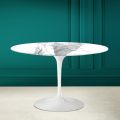 Tulpentisch Eero Saarinen H 73 Rund in Statuario Altissimo Made in Italy - Scharlachrot