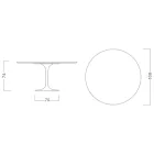 Tulpentisch Eero Saarinen H 73 Rund in Statuario Altissimo Made in Italy - Scharlachrot Viadurini