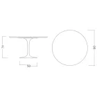 Eero Saarinen Tulip Tisch H 74 mit schwarzer Flüssiglaminatplatte Made in Italy - Scharlachrot Viadurini