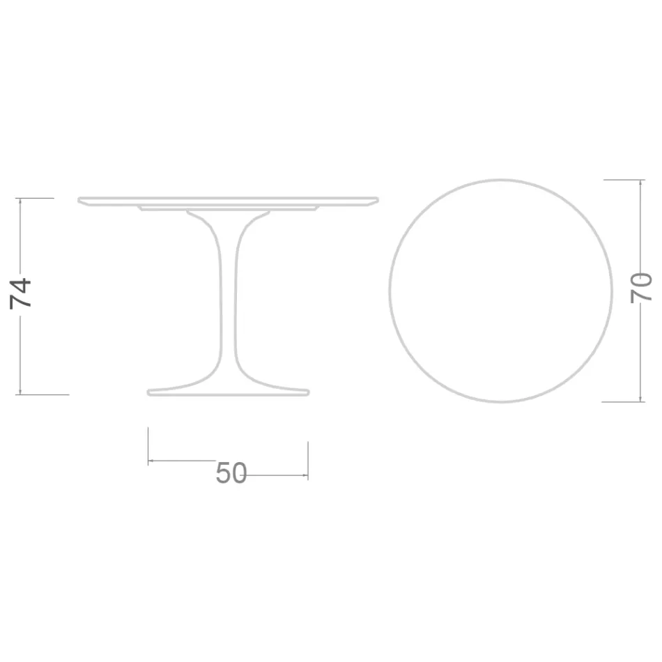 Eero Saarinen Tulip Tisch H 74 mit schwarzer Flüssiglaminatplatte Made in Italy - Scharlachrot Viadurini