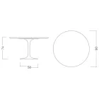 Tulpentisch Eero Saarinen H 74 mit Carrara-Marmorplatte Made in Italy - Scharlachrot Viadurini