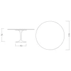 Eero Saarinen Tulip Tisch H 74 mit schwarzer MDF-Platte aus Flüssiglaminat - Scharlachrot Viadurini