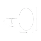 Eero Saarinen Tulpentisch H 74 mit ovaler Platte aus Arabescato-Marmor Made in Italy - Scharlachrot Viadurini