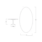 Eero Saarinen Tulpentisch H 74 mit ovaler Platte aus Arabescato-Marmor Made in Italy - Scharlachrot Viadurini