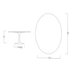 Eero Saarinen Tulpentisch H 74 mit ovaler Platte aus Arabescato-Marmor Made in Italy - Scharlachrot Viadurini