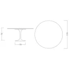 Eero Saarinen Tulip Tisch H 74 mit runder Platte aus Carrara Statuarietto Marmor - Scharlachrot Viadurini