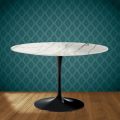 Eero Saarinen Tulip Tisch H 74 Zoll Polierte Keramik Hergestellt in Italien - Scharlachrot