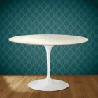 Eero Saarinen Tulpentisch H 74 aus Marmorio-Keramik, hergestellt in Italien - Scharlachrot Viadurini