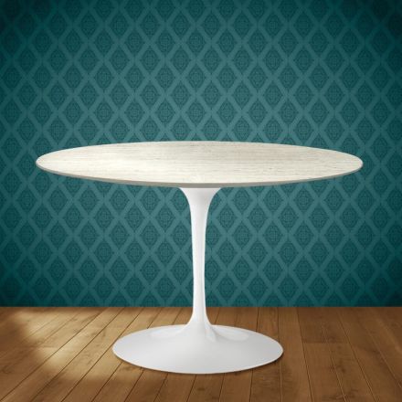 Eero Saarinen Tulpentisch H 74 aus Marmorio-Keramik, hergestellt in Italien - Scharlachrot Viadurini