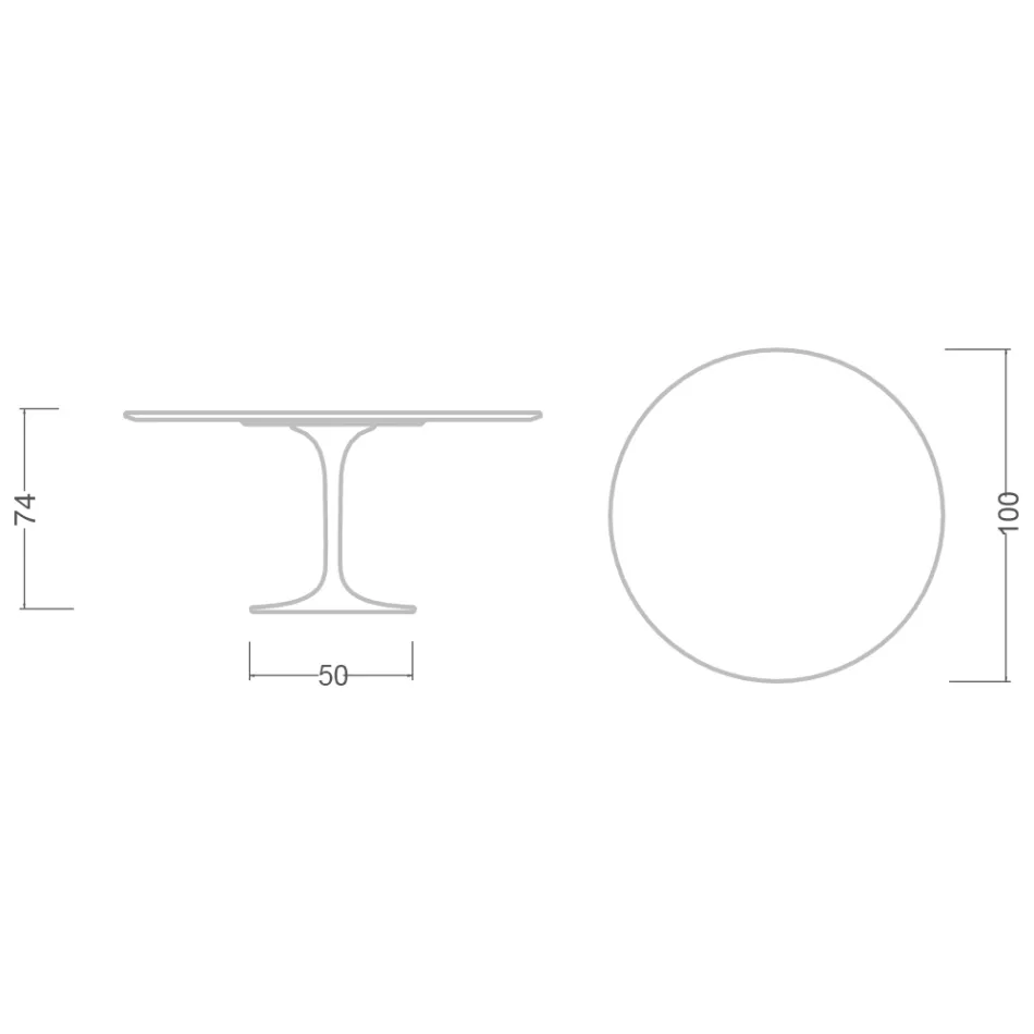 Eero Saarinen Tulpentisch H 74 aus Marmorio-Keramik, hergestellt in Italien - Scharlachrot Viadurini