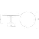 Eero Saarinen Tulpentisch H 74 aus Marmorio-Keramik, hergestellt in Italien - Scharlachrot Viadurini