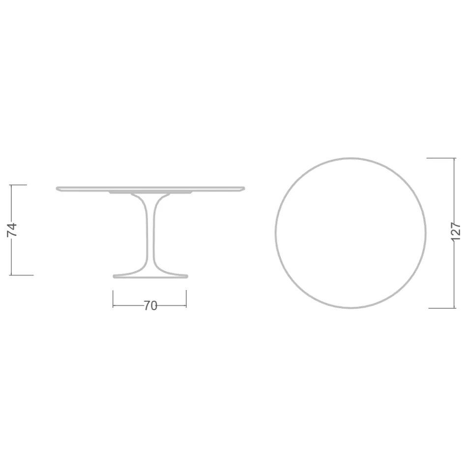 Eero Saarinen Tulpentisch H 74 aus Marmorio-Keramik, hergestellt in Italien - Scharlachrot Viadurini