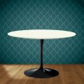 Eero Saarinen Tulpentisch H 74 in Moonè Keramik, hergestellt in Italien - Scharlachrot