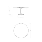 Tulpentisch von Eero Saarinen, H 74, aus Keramik, Morpheus, hergestellt in Italien – Scharlachrot Viadurini