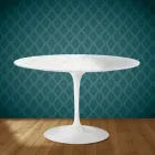 Eero Saarinen Tulpentisch H 74 in Salina Keramik, hergestellt in Italien - Scharlachrot Viadurini