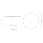 Eero Saarinen Tulpentisch H 74 in Salina Keramik, hergestellt in Italien - Scharlachrot Viadurini