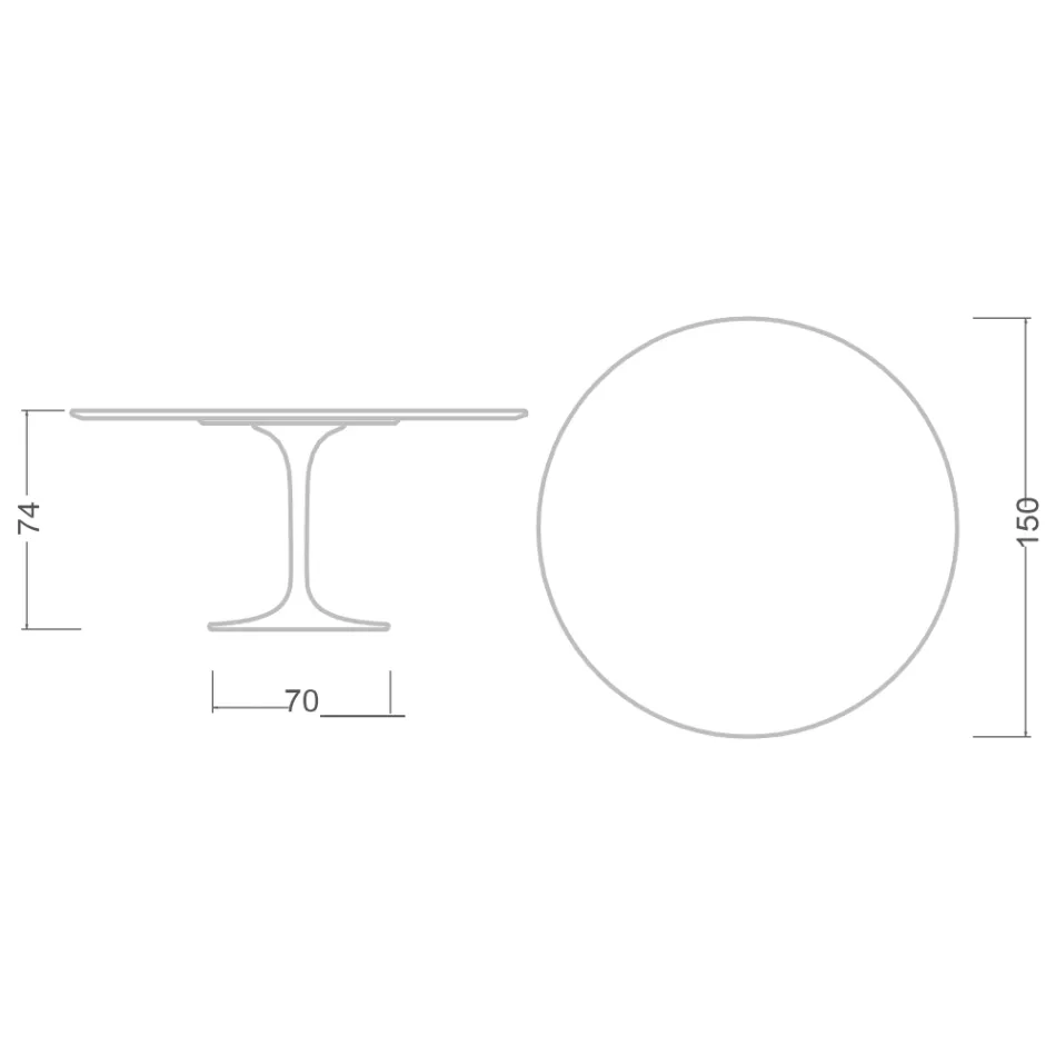 Tulpentisch Eero Saarinen H 74 aus Carrara-Marmor Made in Italy - Scharlachrot Viadurini