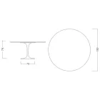 Tulpentisch Eero Saarinen H 74 aus Carrara-Marmor Made in Italy - Scharlachrot Viadurini