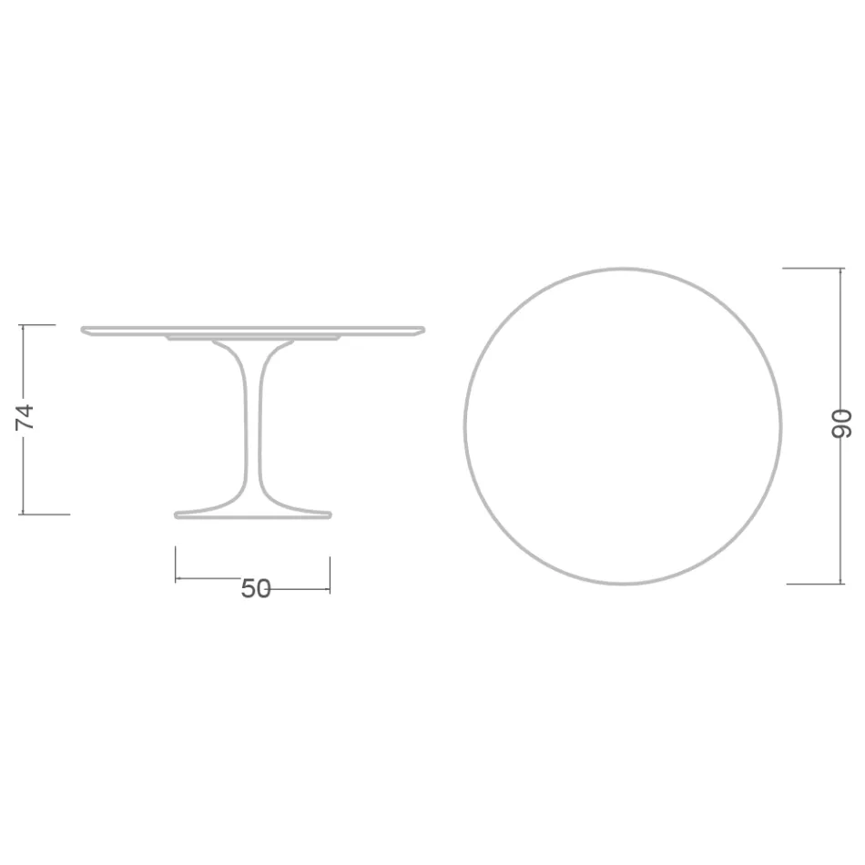 Tulpentisch Eero Saarinen H 74 aus Carrara-Marmor Statuarietto Made in Italy - Scharlachrot Viadurini