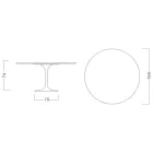 Eero Saarinen Tulip Tisch H 74 aus dunklem Marmor Emperador Made in Italy - Scharlachrot Viadurini