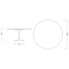 Eero Saarinen Tulip Tisch H 74 aus dunklem Marmor Emperador Made in Italy - Scharlachrot Viadurini