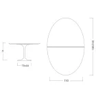 Eero Saarinen Tulip Tisch H 74 Oval ausziehbar aus schwarzem Flüssiglaminat - Scharlachrot Viadurini