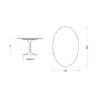 Tulpentisch Eero Saarinen H 74 Oval aus Keramik Entzo Made in Italy - Scharlachrot Viadurini