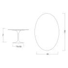 Eero Saarinen Tulpentisch H 74 Oval aus polierter Keramik, hergestellt in Italien - Scharlachrot Viadurini