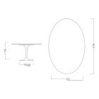 Eero Saarinen Tulpentisch H 74 Oval aus glänzender Keramik, hergestellt in Italien - Scharlachrot Viadurini