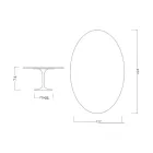 Eero Saarinen Tulpentisch H 74 Oval aus glänzender Keramik, hergestellt in Italien - Scharlachrot Viadurini