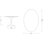 Eero Saarinen Tulpentisch H 74 Oval aus polierter Keramik, hergestellt in Italien - Scharlachrot Viadurini